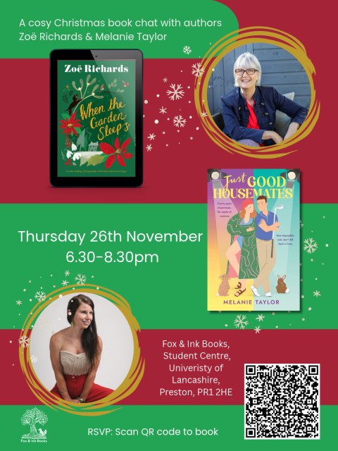 We're hosting a festive cosy book chat with authors @zoerichardsuk and @bookishmelaniet this November.
Join us for a complimentary mug of hot chocolate or a mulled wine and an evening talking romance and cosy fiction. This is a must for all romance fiction fans.
Scan the QR code on the asset to book your free ticket and reserve your spot, or follow this link:
https://www.eventbrite.co.uk/e/chapters-of-the-heart-tickets-2002714499981?aff=oddtdtcreator
Booking in advance is advisable.